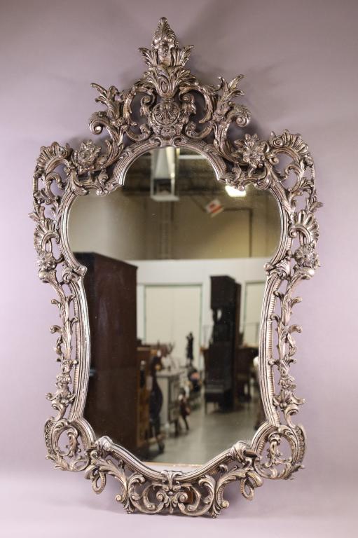 GILT CAST METAL WALL MIRROR (1 of 4)
