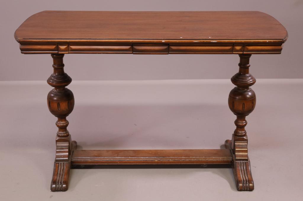 1930'S WALNUT LIBRARY TABLE (1 of 3)