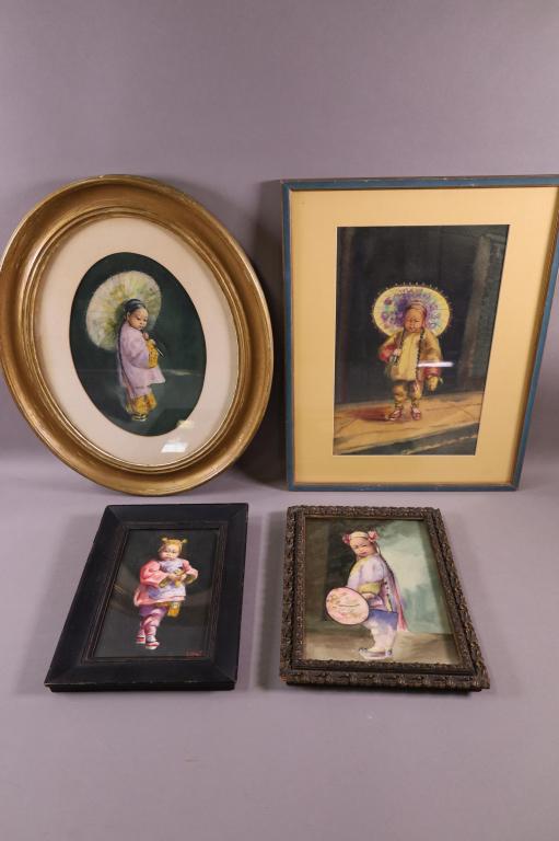FOUR PIECES OF ESTHER HUNT ARTWORK (1 of 5)