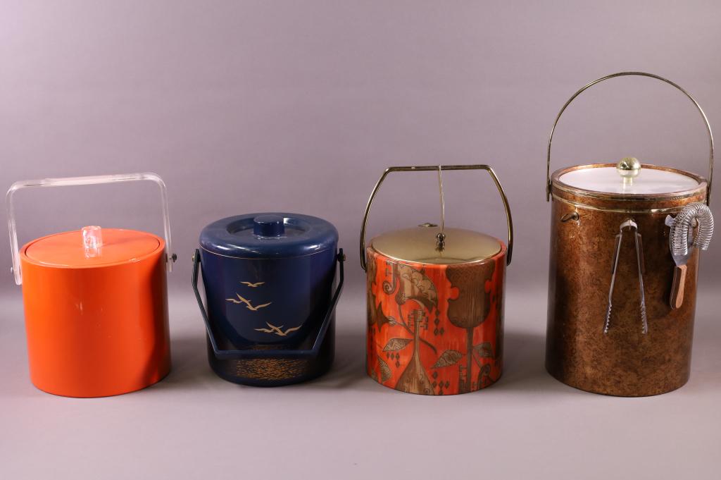 FOUR MID CENTURY ICE BUCKETS (1 of 5)