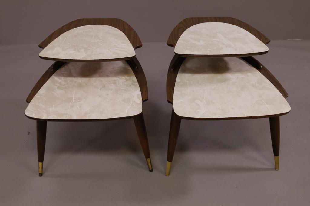PAIR OF STEPBACK SIDE TABLES (1 of 2)