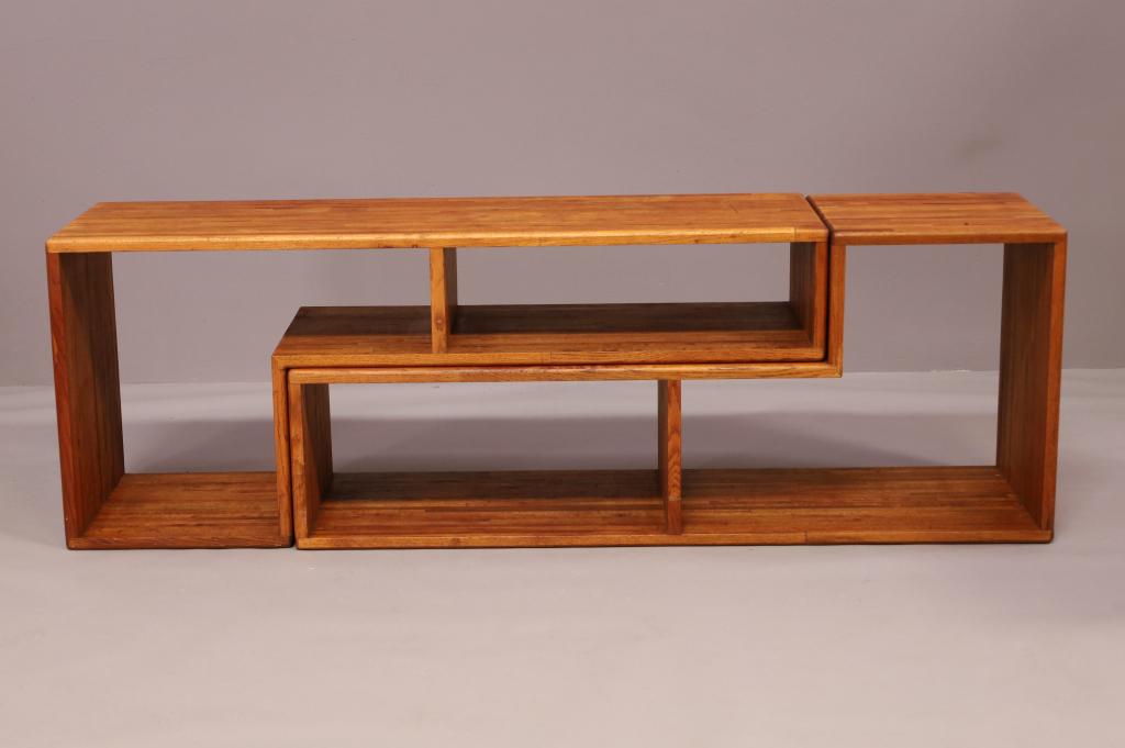 LOU HODGES STYLE 2 PC. OAK MODULAR BOOKCASE (1 of 5)