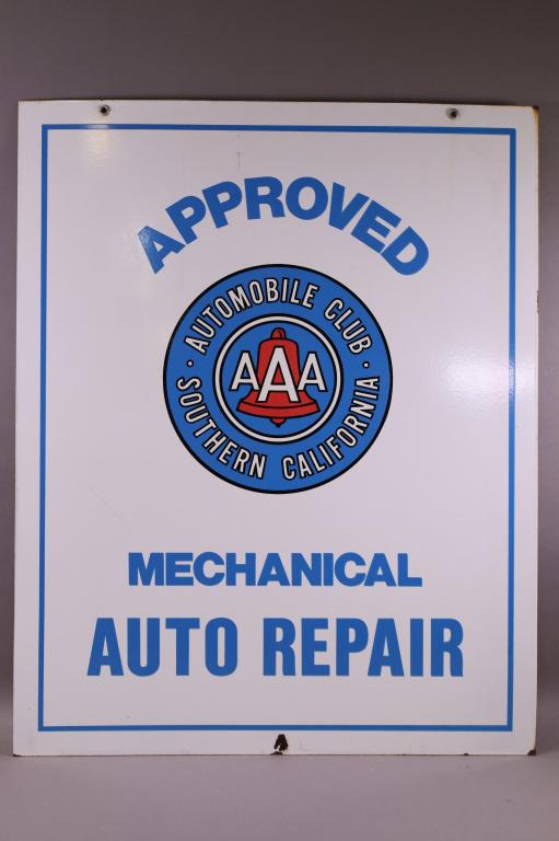 AAA APPROVED AUTO REPAIR PORCELAIN SIGN (1 of 2)