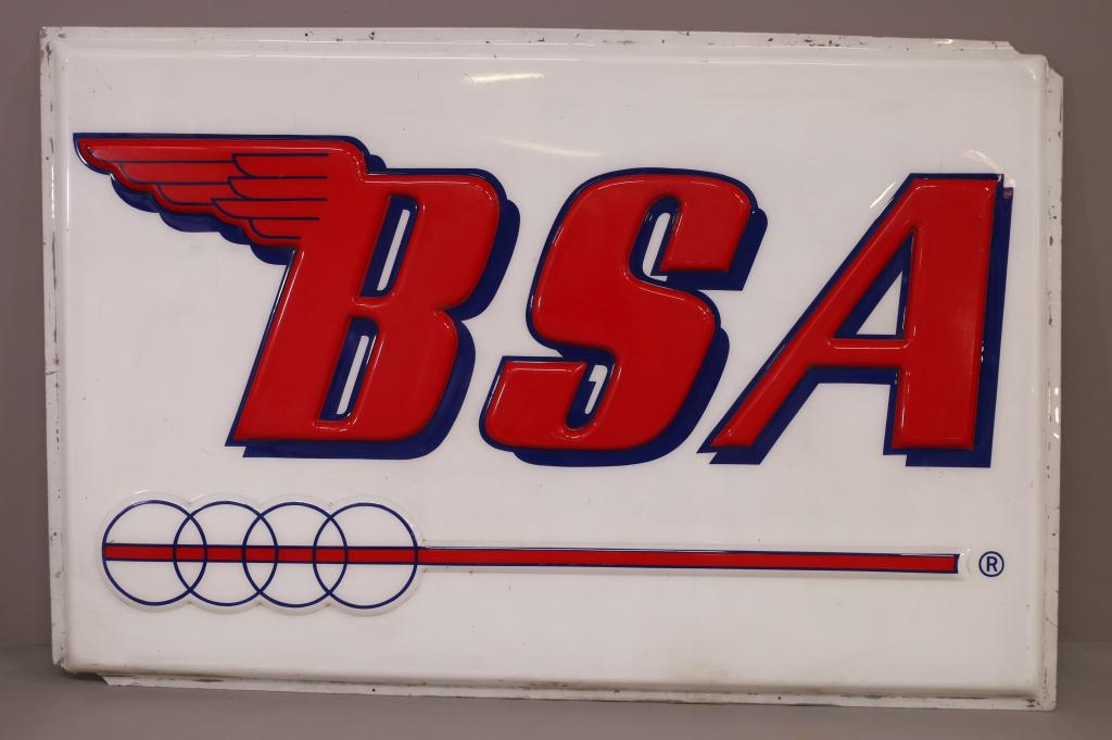 LARGE BSA MOTORCYCLE PLASTIC SIGN (1 of 3)