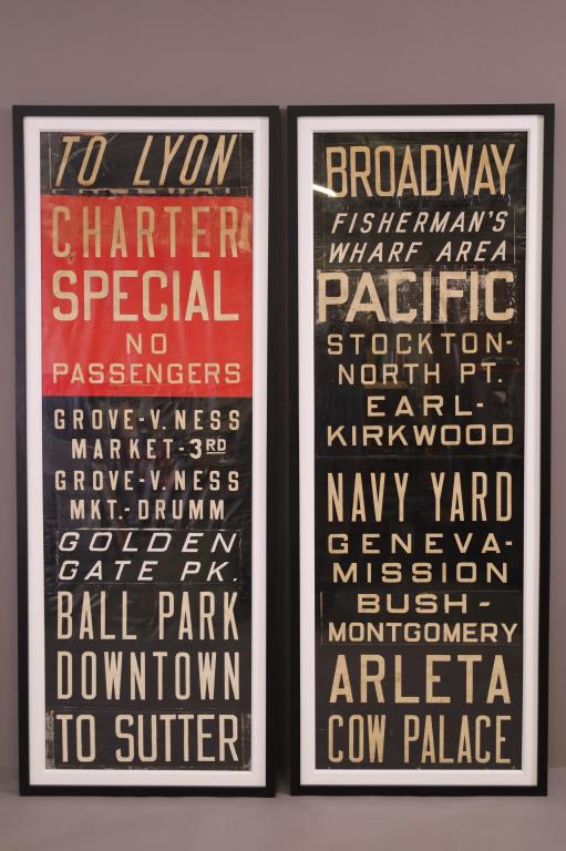 PAIR ANTIQUE SAN FRANCISCO TRANSPORTATION SIGNS (1 of 5)
