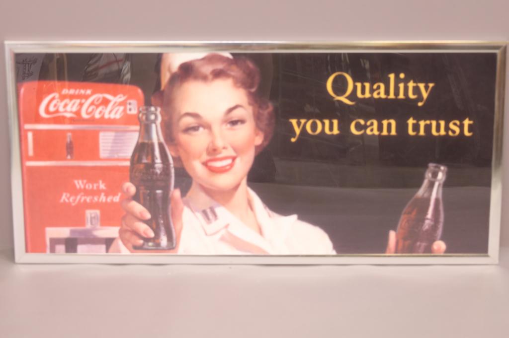COCA COLA QUALITY YOU CAN TRUST FRAMED AD (1 of 3)