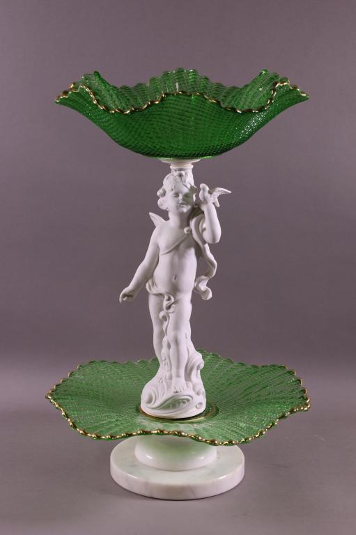 ART GLASS & MARBLE EPERGNE (1 of 2)