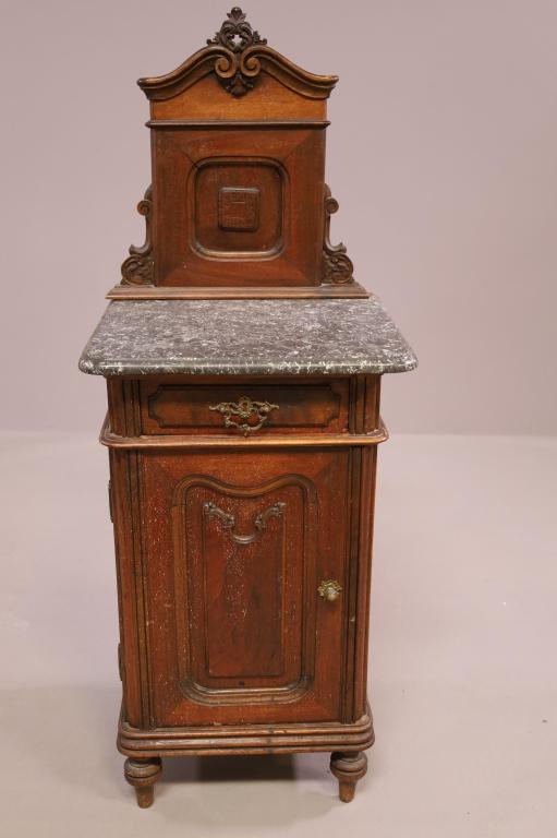 FRENCH VICTORIAN MARBLE TOP NIGHTSTAND (1 of 4)
