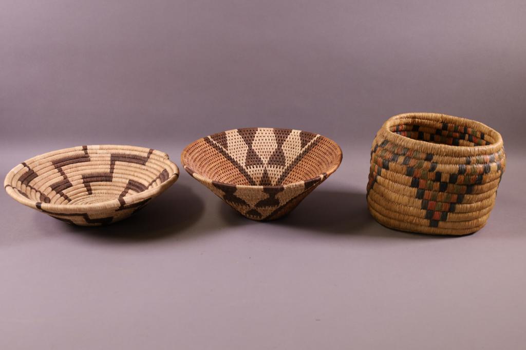 Three Native American Baskets Auction