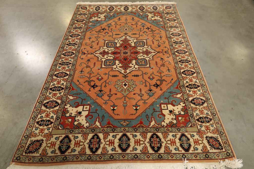 APPROX 9' x 5' 9" HANDMADE WOOL RUG (1 of 4)