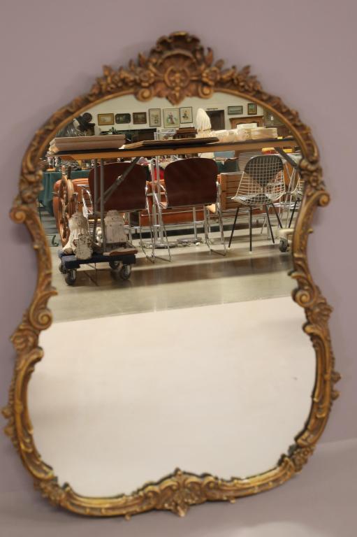 ANTIQUE GOLD GILT WALL MIRROR (1 of 5)