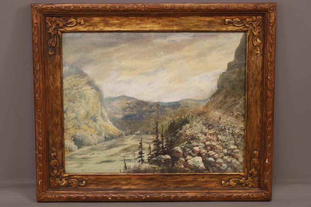 1892 MOUNTAIN LANDSCAPE PAINTING (1 of 4)