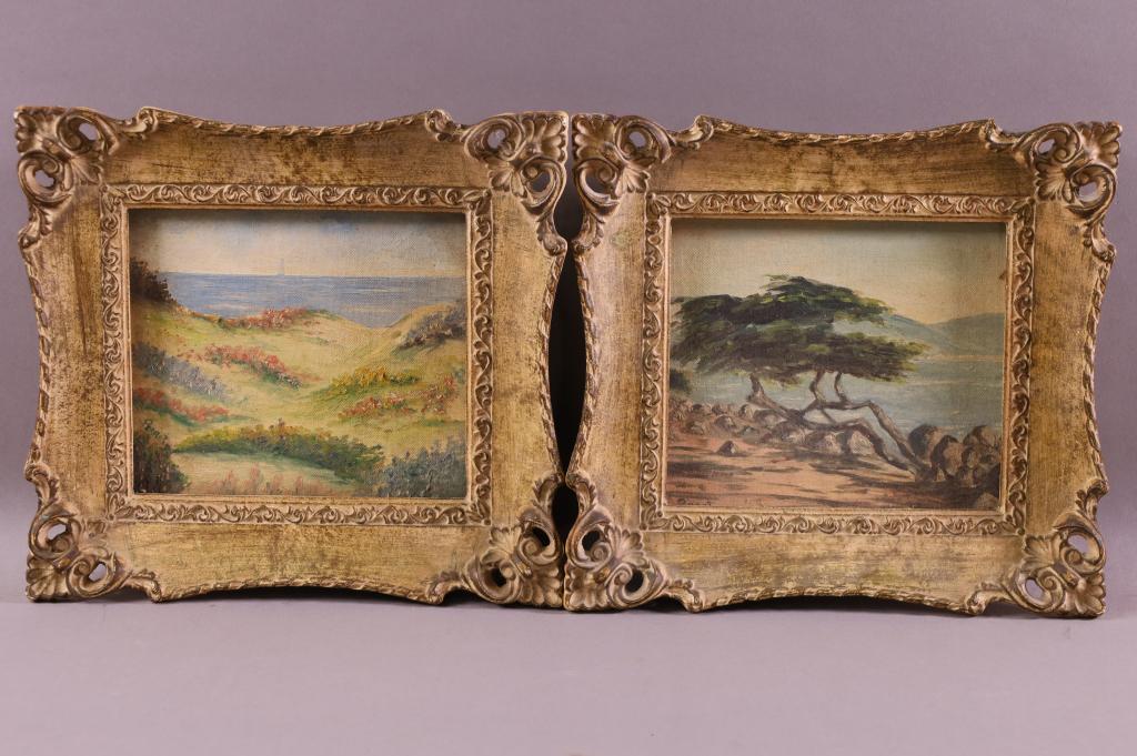 PAIR OF SMALL CALIFORNIA LANDSCAPE PAINTINGS (1 of 6)
