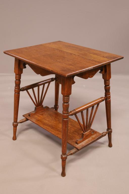 VICTORIAN AM. OAK LAMP TABLE (1 of 3)