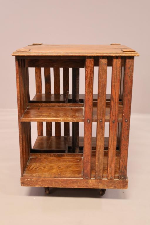 OAK REVOLVING BOOKCASE (1 of 4)
