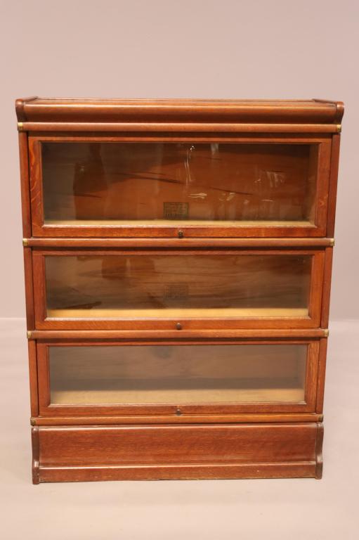 OAK THREE STACK LAWYER'S BOOKCASE (1 of 5)