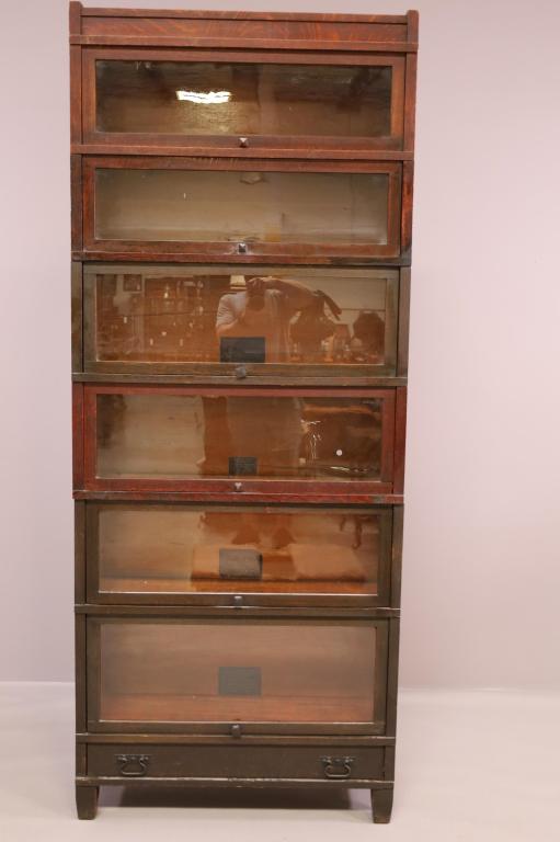 ARTS & CRAFTS SIX STACK LAWYER'S BOOKCASE (1 of 4)