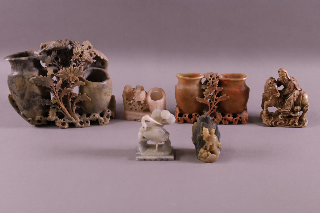 SIX SOAPSTONE CARVINGS (1 of 4)