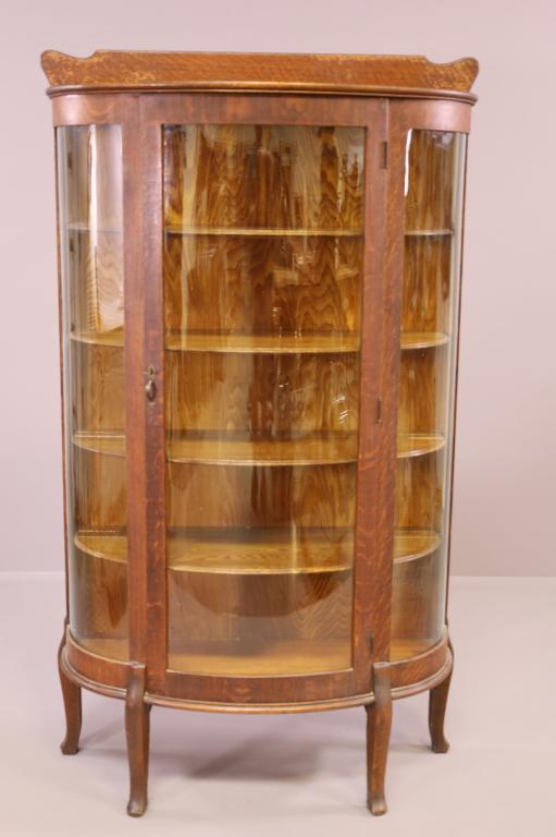 1900'S AM. OAK CHINA CABINET (1 of 4)