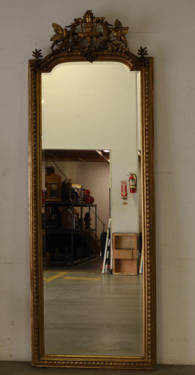LARGE ANTIQUE GOLD GILT PIER MIRROR (1 of 7)