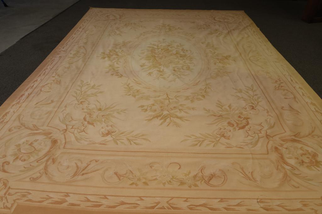 APPROX 13' 10" x 10' 3" AUBUSSON RUG (1 of 8)