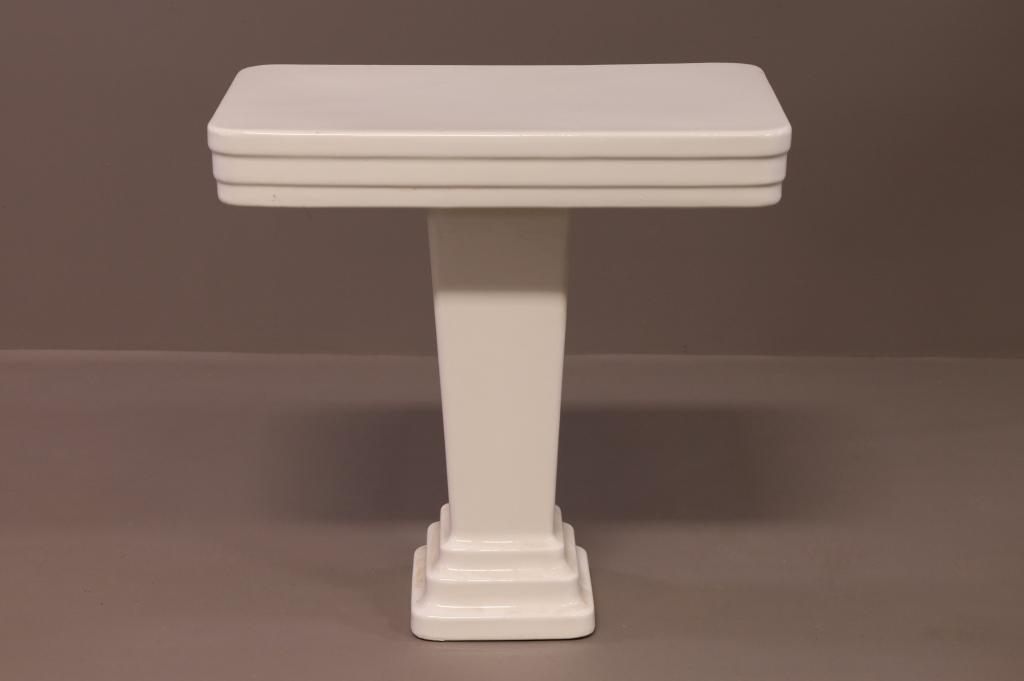 1930'S ART DECO PORCELAIN PEDESTAL TABLE (1 of 4)