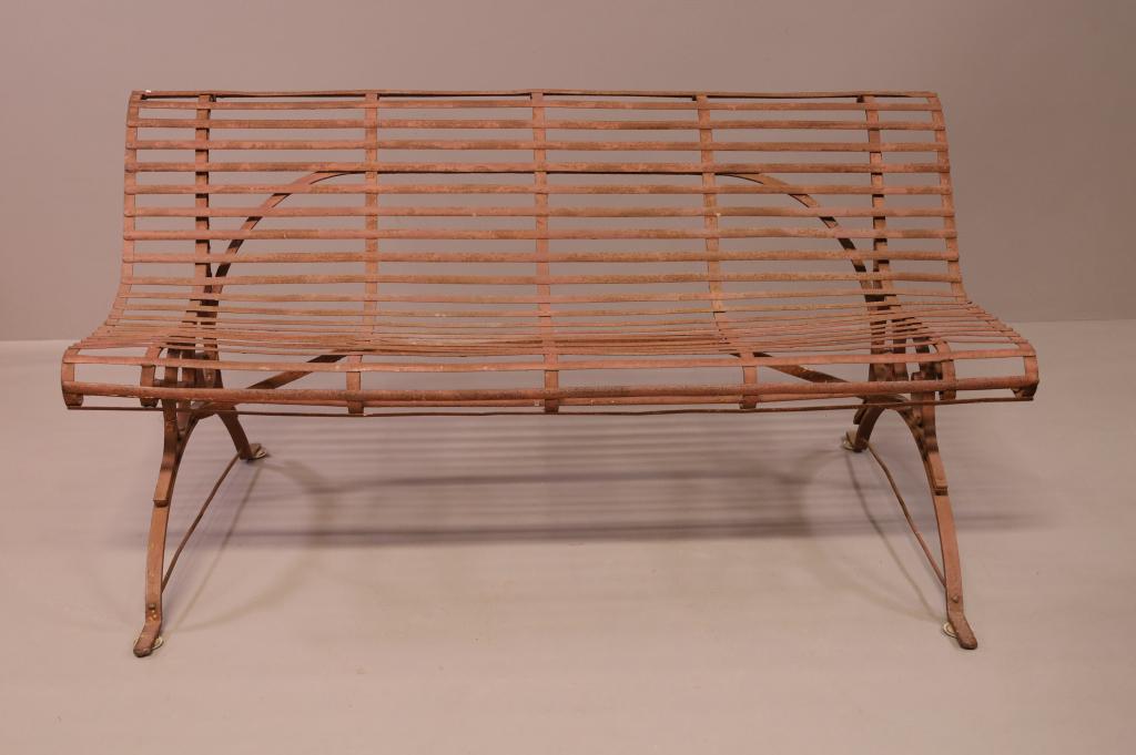 1930'S WROUGHT IRON PARK BENCH (1 of 4)