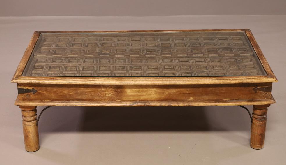 ANGLO INDIAN GLASS TOP COFFEE TABLE (1 of 3)