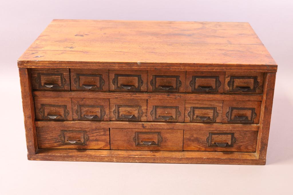Antique Oak Table Top File Auction