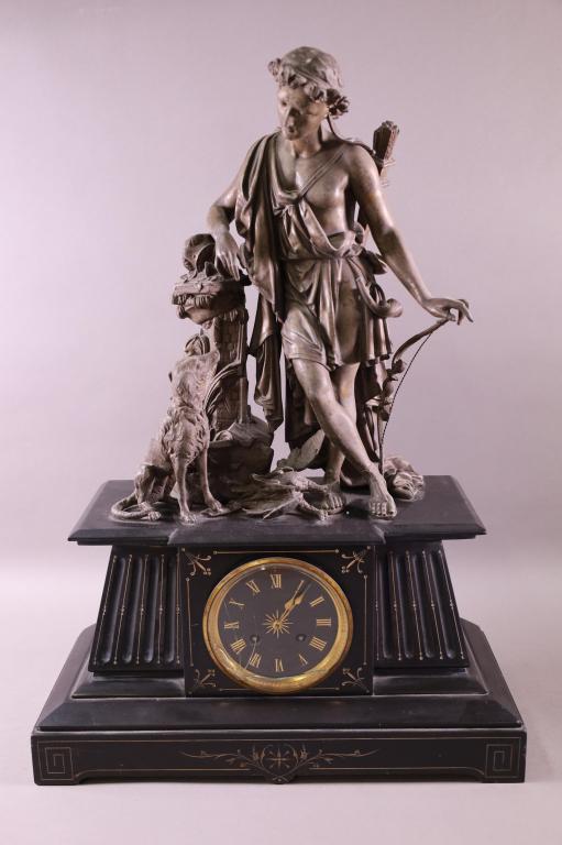 ANTIQUE FRENCH FIGURAL MANTLE CLOCK (1 of 6)