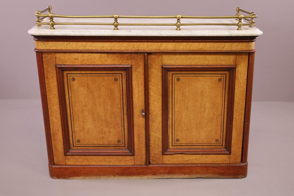 19TH CENTURY BIRDSEYE MAPLE 2 DOOR SERVER (1 of 4)