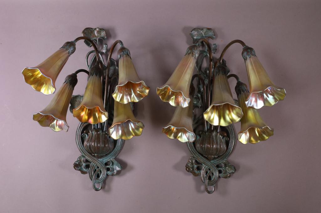 PAIR OF BUFFALO STUDIOS WALL SCONCES (1 of 6)