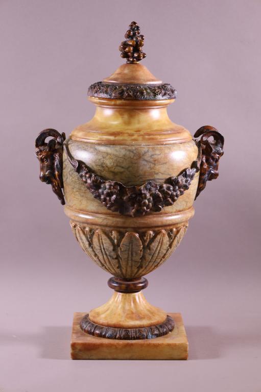 LARGE LIDDED MARBLE URN (1 of 3)