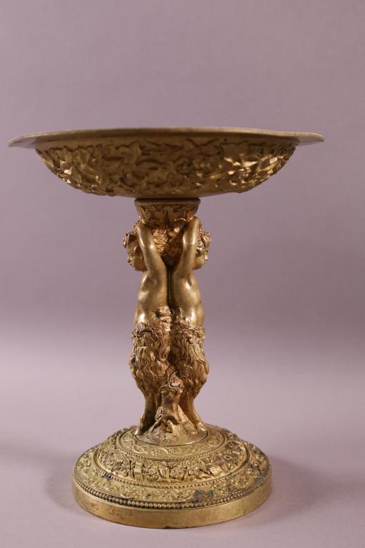 ANTIQUE BRONZE FIGURAL COMPOTE (1 of 4)