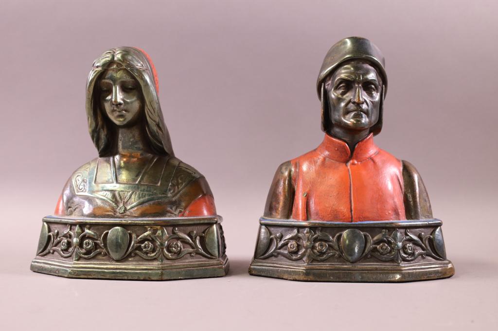 PAIR OF 1920'S POMPEIAN BRONZE BOOKENDS (1 of 4)