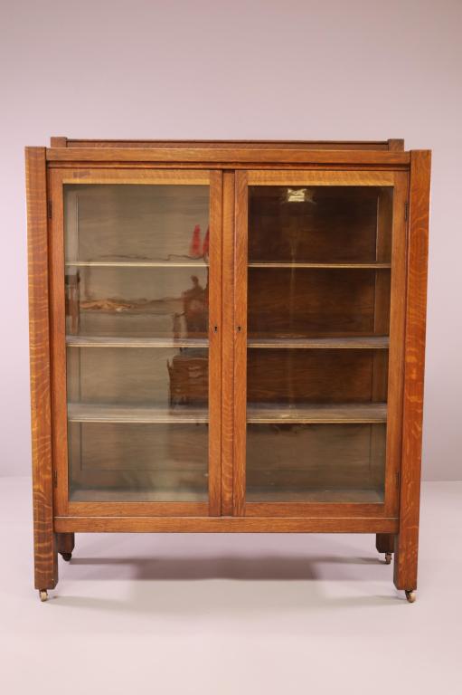 LARGE ARTS & CRAFTS TWO DOOR CHINA CABINET (1 of 7)