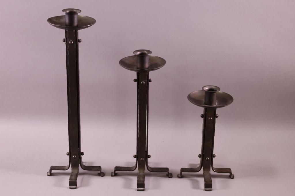 SET OF 3 MICA LAMP COMPANY CANDLESTICKS (1 of 4)