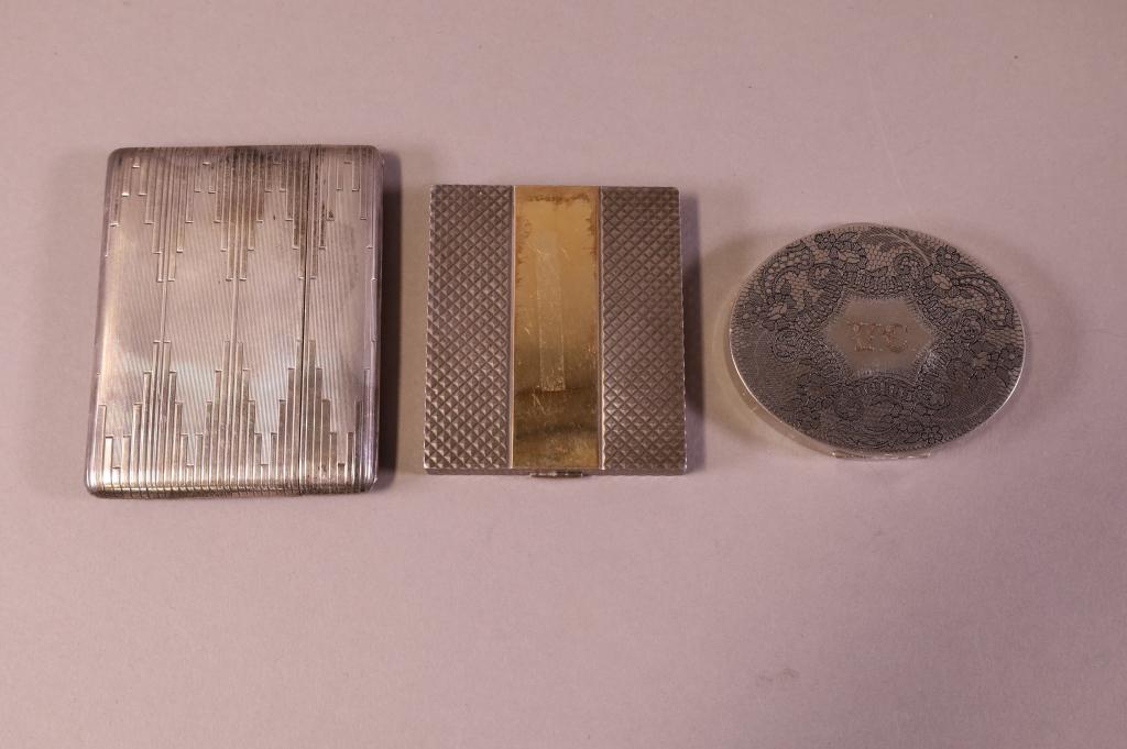 TWO COMPACTS & CIGARETTE CASE (1 of 3)