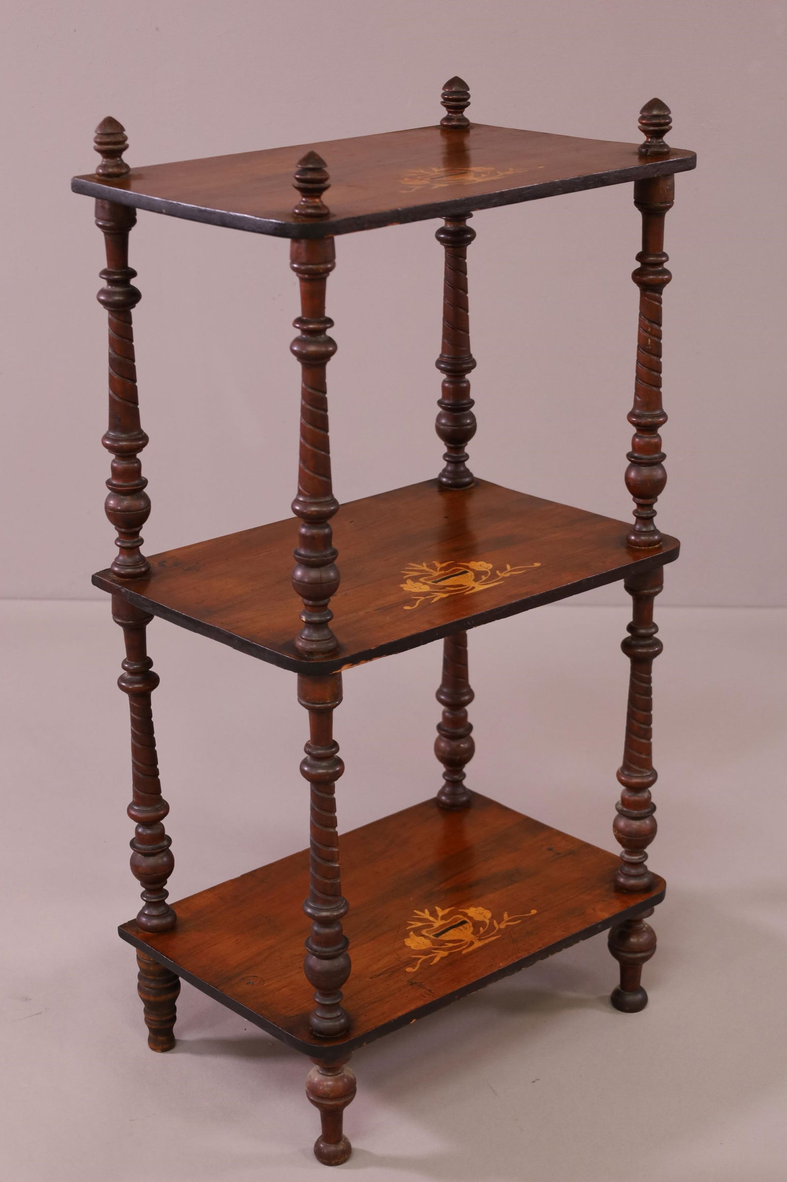 19TH CENTURY THREE TIER INLAID STAND (1 of 4)