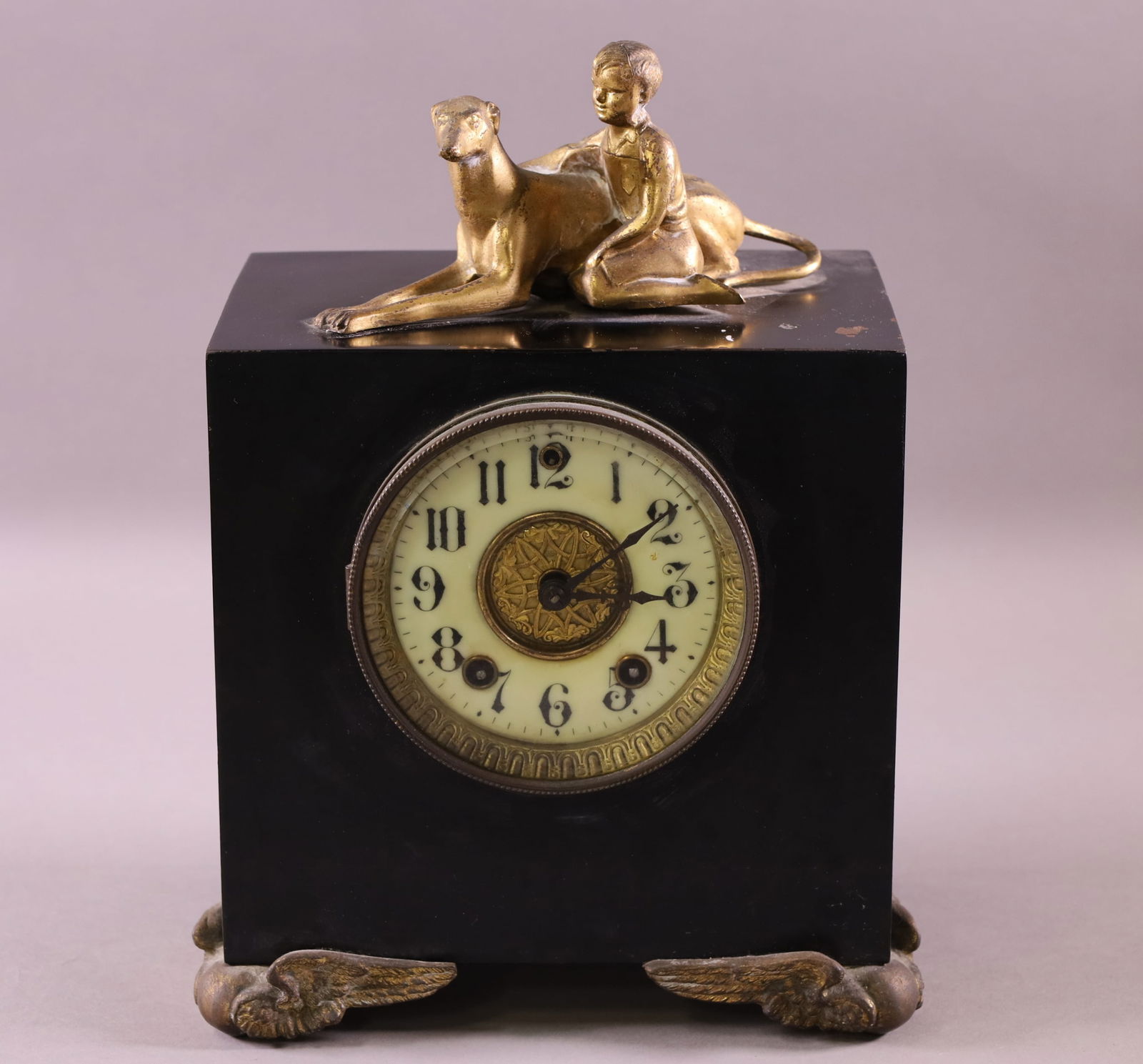 1900'S METAL MANTLE CLOCK (1 of 5)