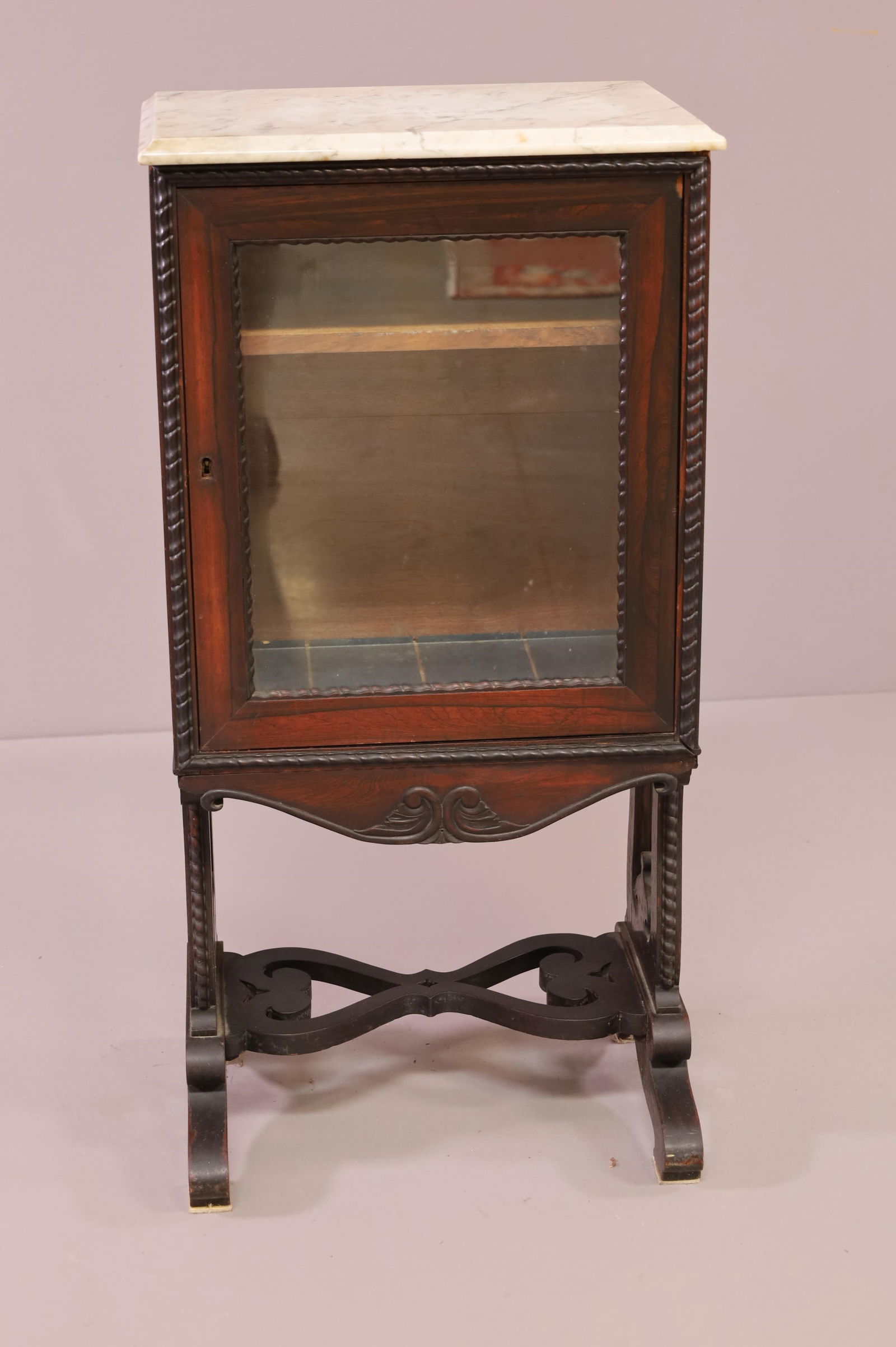 SINGLE DOOR VICTORIAN MARBLE TOP MUSIC STAND (1 of 3)