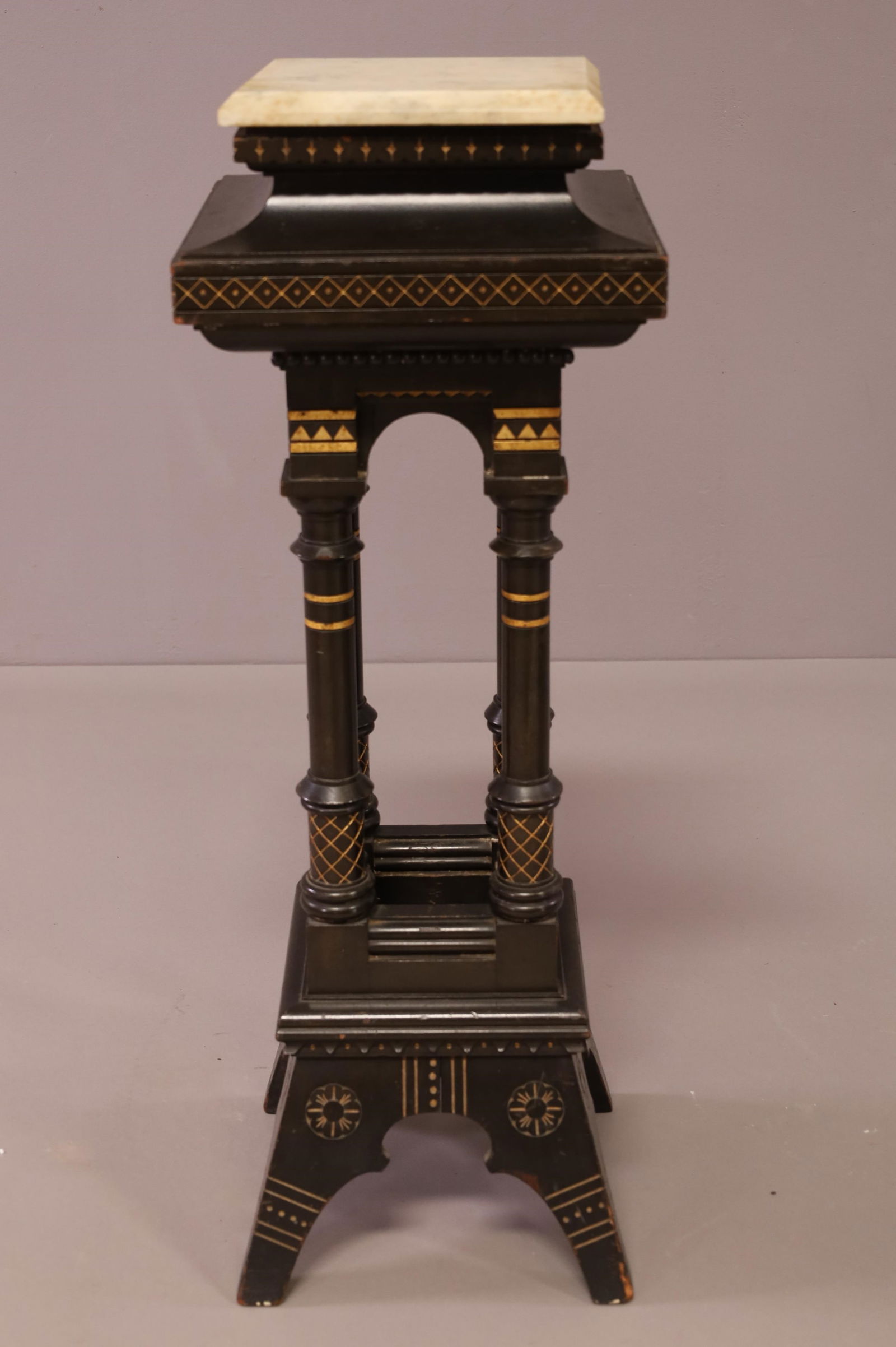 VICTORIAN EBONIZED HERTER BROTHERS PEDESTAL (1 of 6)