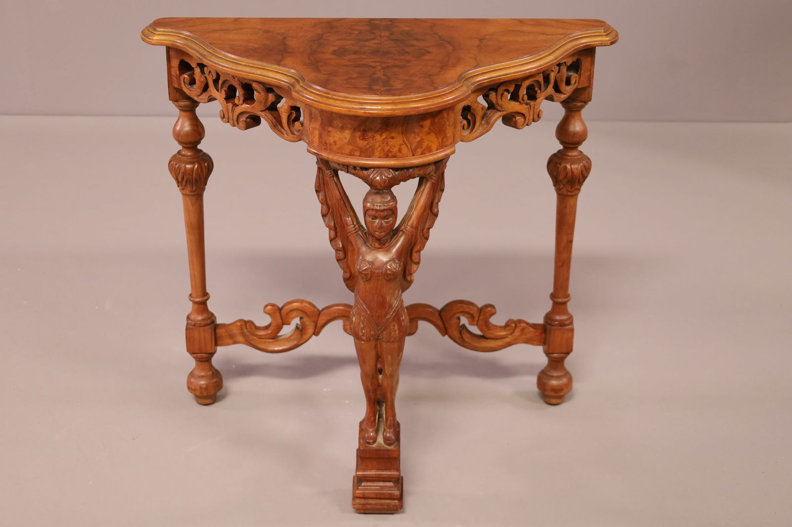 1900'S FIGURAL CARVED CONSOLE TABLE (1 of 2)