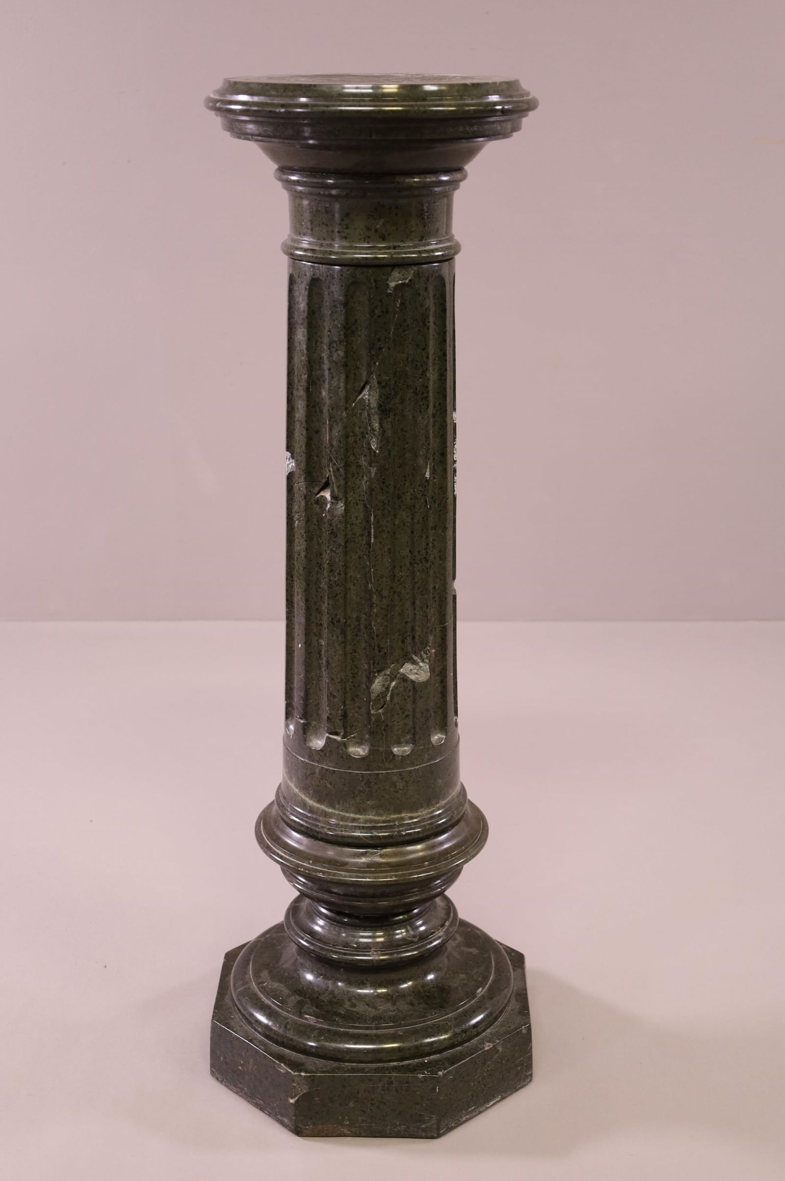 LARGE GREEN MARBLE PEDESTAL (1 of 4)