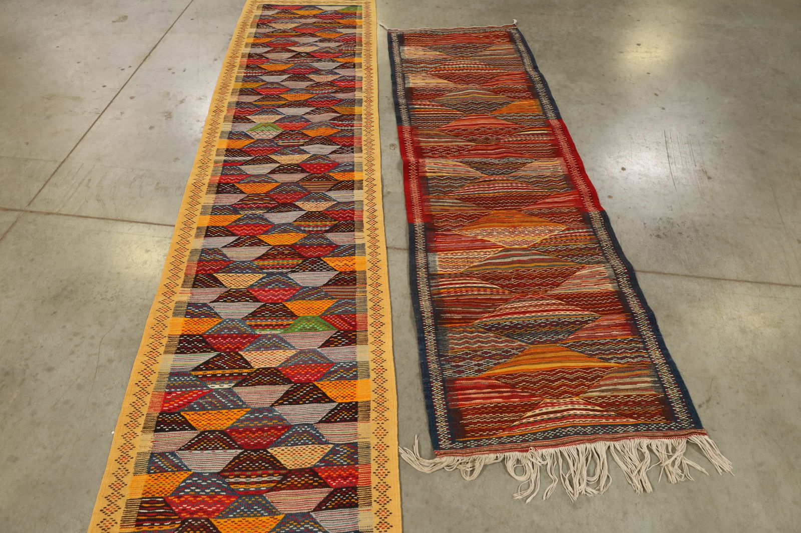 TWO MOROCCAN FLATWEAVE RUGS (1 of 5)