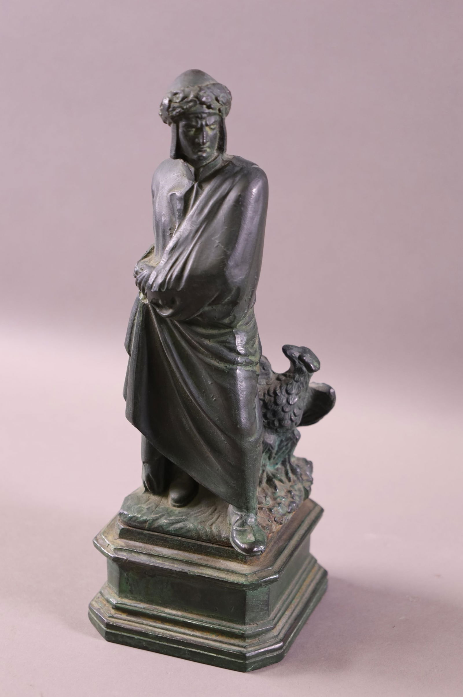 ANTIQUE CAST METAL DANTE STATUE (1 of 2)