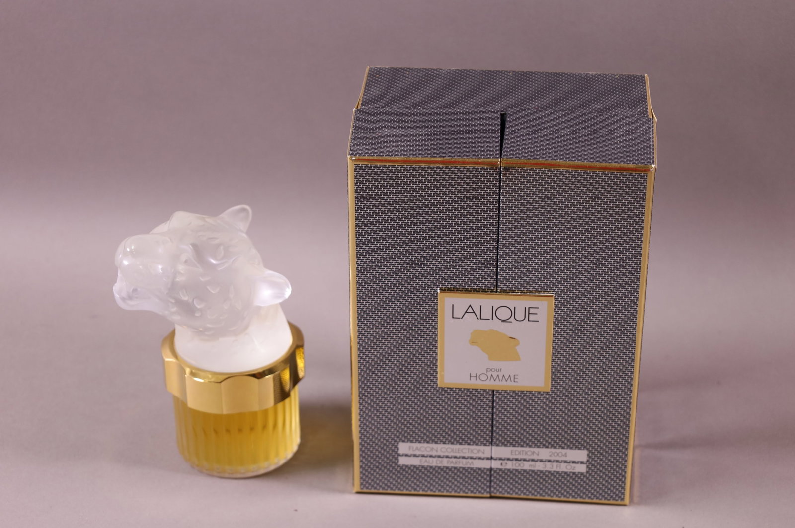 LALIQUE PERFUME: FLACON EDITION, 2004 LALIQUE PERFUME. IN ORIGINAL BOX. 6" H.