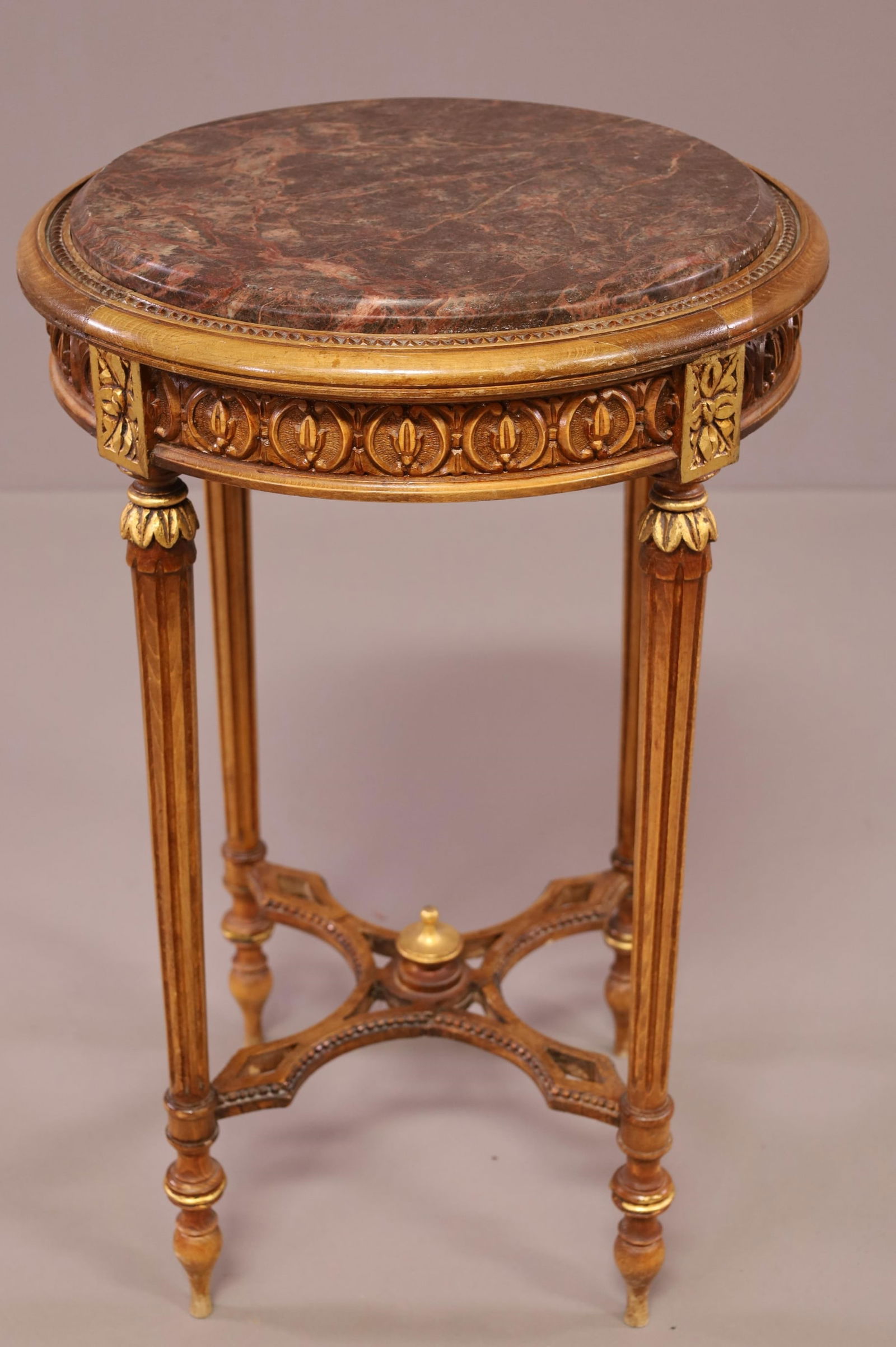 FRENCH STYLE MARBLE TOP SIDE TABLE (1 of 2)