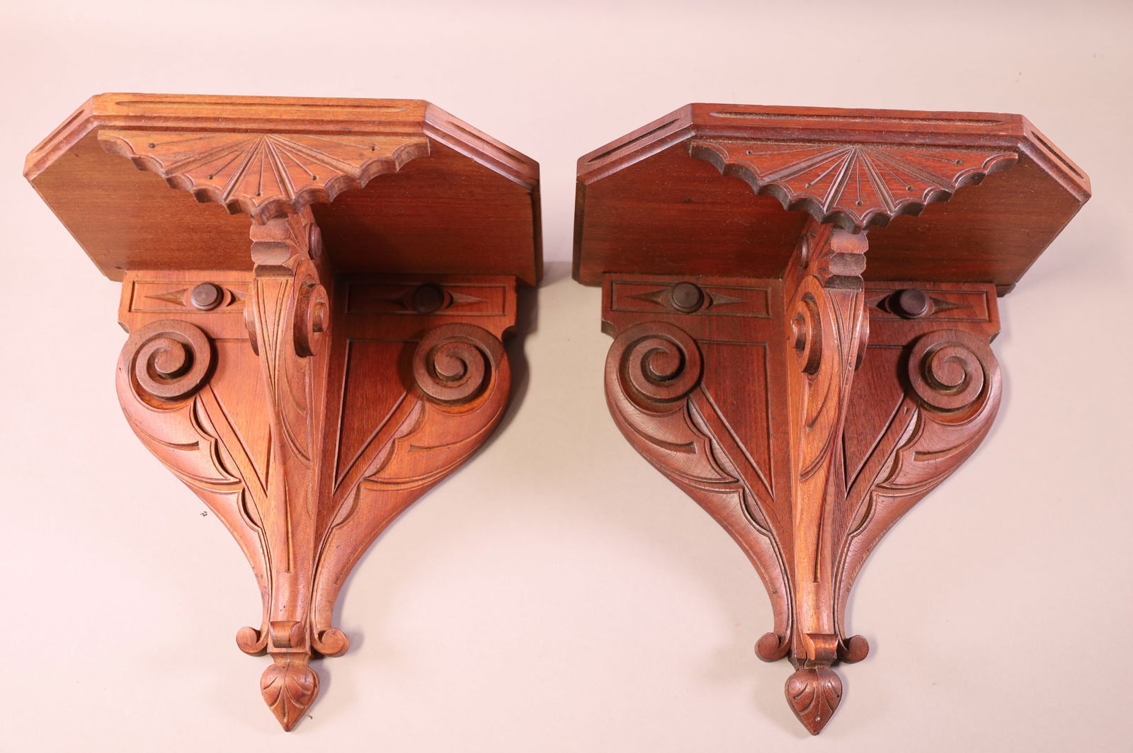 PAIR OF VICTORIAN WALL SHELVES (1 of 3)