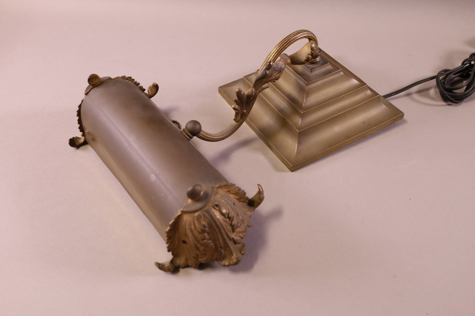 1930'S PIANO LAMP: MIXED METAL PIANO LAMP. GOOD CONDITION. 11" W
